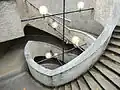 Staircase to the underground Church of Notre-Dame-de-la-Miséricorde