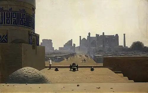 Main Street in Samarkand, from the height of the citadel in the early morning (1869–1870)