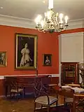 The crimson living room