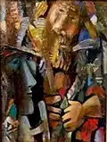"Two portraits". Cardboard, oil. 65х50. 2000.
