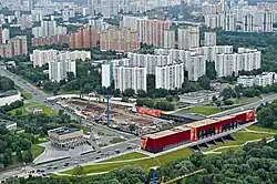 Construction site near the station of the same name of Kalininsko-Solntsevskaya line.