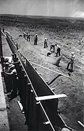 Tel Yitzhak construction of wall, July 1938