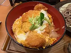 With egg and onion
