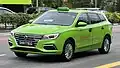 MG 5 EV Strides lime livery for electric taxis