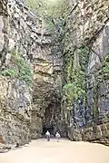The exterior of the cave entrance