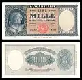 1,000&nbsp;lire – obverse and reverse – printed in 1947