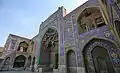 A closeup of one of the mosque iwans