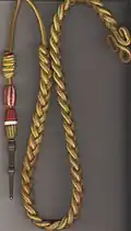 Fourragère at the ruban colors of the Médaille militaire