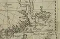 1599 estimation of Japan from the Wright-Molyneux map by Wright
