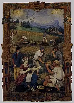 'August' - miniature from a Book of Hours (about 1520)