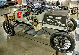 1909 model T speedster – announced winner of the 1909 Ocean to Ocean race, disqualified because of an engine change