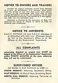1950 MVRC William Reid Stakes showing raceday notices