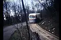 No. 21 Fineview streetcar rounds the curve on Hazelton Street.