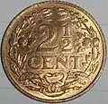 Reverse 2+1⁄2 cent, 1941.