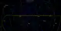Sky trajectory as hourly motion north of the ecliptic, and in Draco at closest approach