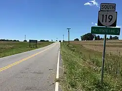 View south along Highway 119 (Calvary Road) at US 58 / US 360 (Philpott Road)