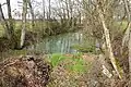 Flooded access trench.