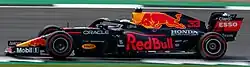 Max Verstappen driving the Red Bull RB16B (2021)