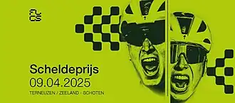 Event poster with previous winners Tim Merlier and Lorena Wiebes