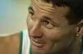 Close up of Elgin looking upwards during track competition at the 2000 Summer Paralympics
