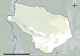 Hydrological map of Solbach in color.