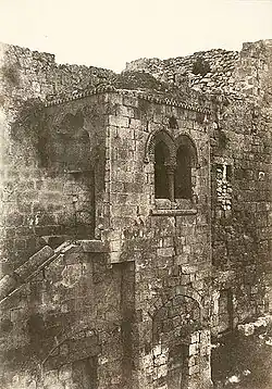 A ruined stone staircase