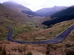 View of the Rest and Be Thankful incline, Old Military Road. Glen Croe.