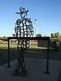 Artwork of the Dirranbandi Dandy, Railway Street Park (2021).