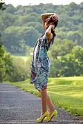 Image 64Young woman wearing sundress and Christian Louboutin shoes, 2009. (from 2000s in fashion)