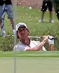Adam Scott chips out of the bunker for par on #3 during the 2008 Players Championship.