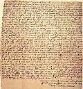 Excerpt from a letter written by William Adams at Hirado in Japan to the East India Company in London, 1 December 1613. British Library.