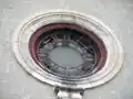 Metal numerals on southern clock face