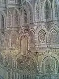 Closeup of the muqarnas and their Abbasid decorations