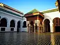 University of al-Qarawiyyin in Fes, founded as a mosque in the 9th century. The central pavilion dates from the 16th–17th century.