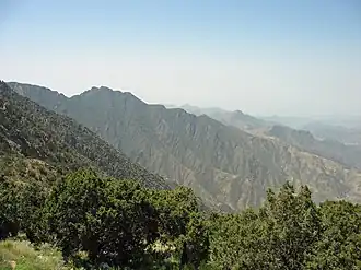 Image 3A view of Jabal Sawda, a peak located in Saudi Arabia, with an elevation of around 3,000 metres (9,843&nbsp;ft).[1]