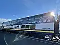 Alaska Railroad passenger train Ultra Dome Car at the Denali National Park depot.
