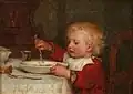 Boy at Table (Ruedi Anker) by Albert Anker, 1869