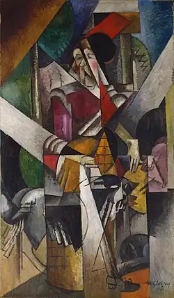 Albert Gleizes, 1914, Woman with animals (La dame aux bêtes) Madame Raymond Duchamp-Villon, oil on canvas, 196.4 × 114.1&nbsp;cm, Peggy Guggenheim Collection, Venice