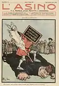 Cover of 17 March 1907. This is why priests shout against the secular school: the alphabet kills clericalism.