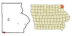 Location of Postville, Iowa