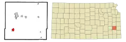 Location within Allen County and Kansas