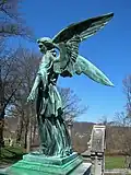 Angel of the Resurrection on James B. Hogg monument (sculpted by Henry Kirke Brown, ca. 1850)