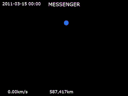 Animation of MESSENGER's trajectory around Mercury from March 15, 2011, to December 30, 2014 &nbsp;&nbsp; MESSENGER&nbsp;· &nbsp;&nbsp;Mercury