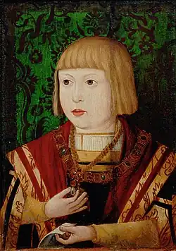 Image 7 Ferdinand I, Holy Roman Emperor Artist: Unknown Ferdinand I, Holy Roman Emperor, is represented in this anonymous portrait as a young archduke in his native Spain. He left Spain in his early twenties, to start his life as future King of the Romans and successor to his grandfather, Maximilian&nbsp;I. His older brother Charles eventually succeeded as Holy Roman Emperor, but Ferdinand was elected after Charles's abdication. Philip, Charles's son, inherited Spain and became King Philip&nbsp;II of Spain. Ferdinand ruled between 1558 and 1564, for nearly six years. More selected pictures