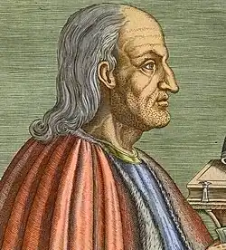 Colorized portrait of Anselm of Canterbury.