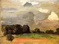 Landscape with grey sky