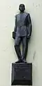 Anton Chekhov statue at the entrance of the gymnasium.