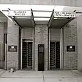 The racially-segregated entrance to the museum