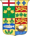1868-1870, quartering the arms of the four founding provinces