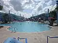 Swimming pool in the Finding Nemo section, the largest pool at a hotel in Disney World